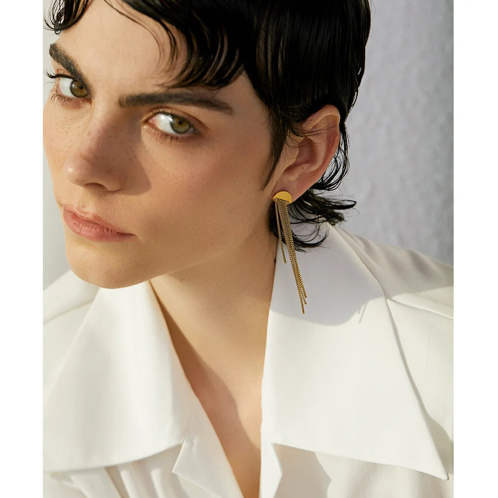 Major Flare 18K Gold Color Plated Drop & Dangle Earrings Major Flare 18K Gold Color Plated Drop & Dangle Earrings